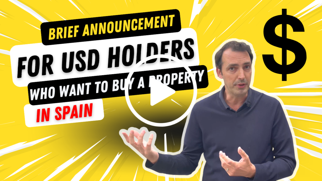 Screenshot of a video for USD holders who want to buy a property in Spain